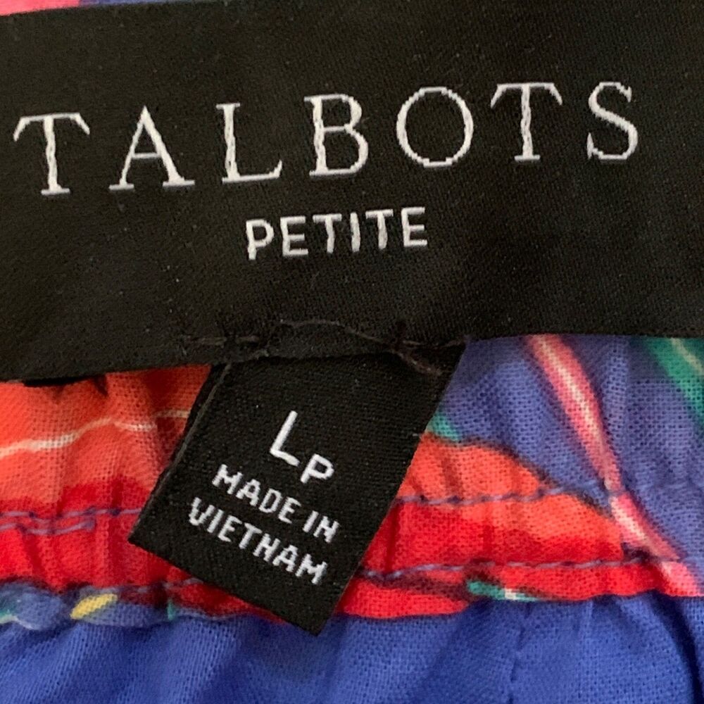 Talbots Midi Skirt SIZE PL Tropical Hawaiian Pleated Pockets Lined Ruffled Beach - Picture 11 of 13